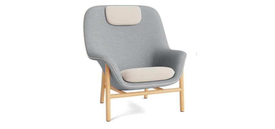 DRAPE LOUNGE CHAIR HIGH W. HEADREST WOOD