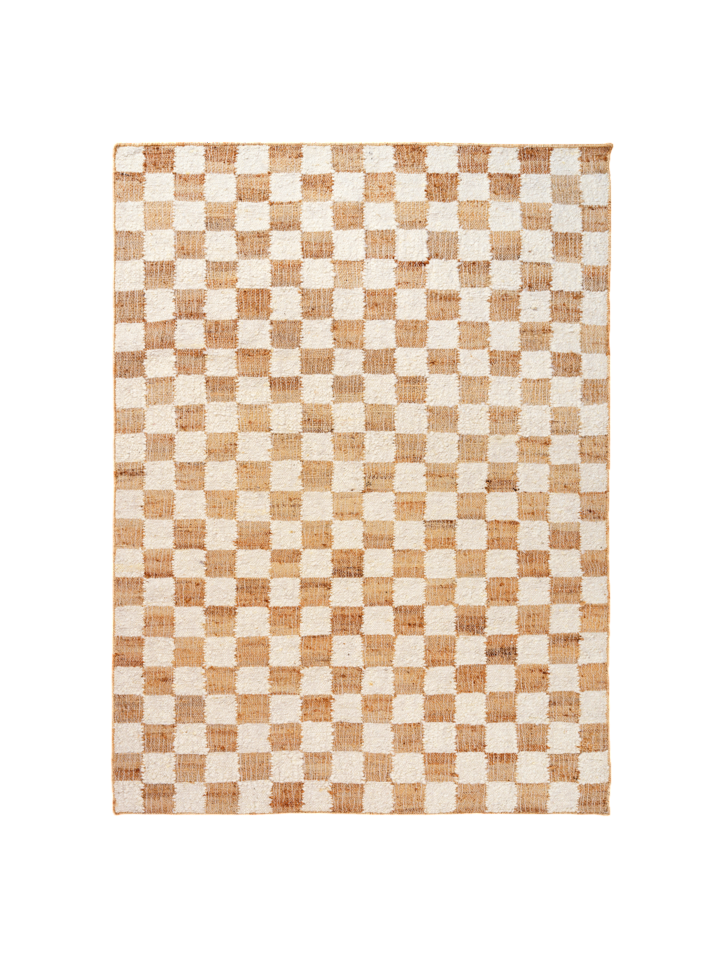 Check Wool Jute Rug