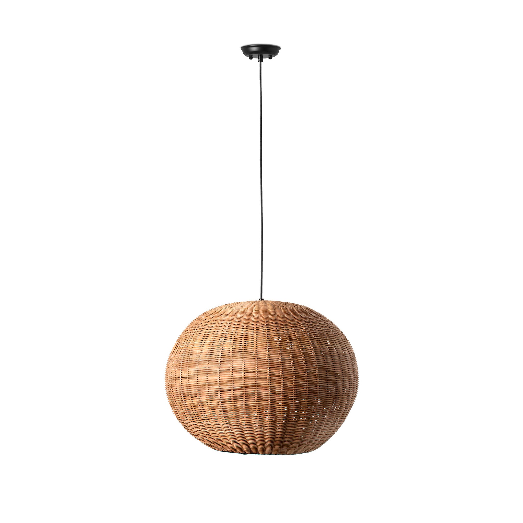 HAKA Black/rattan pendant lamp