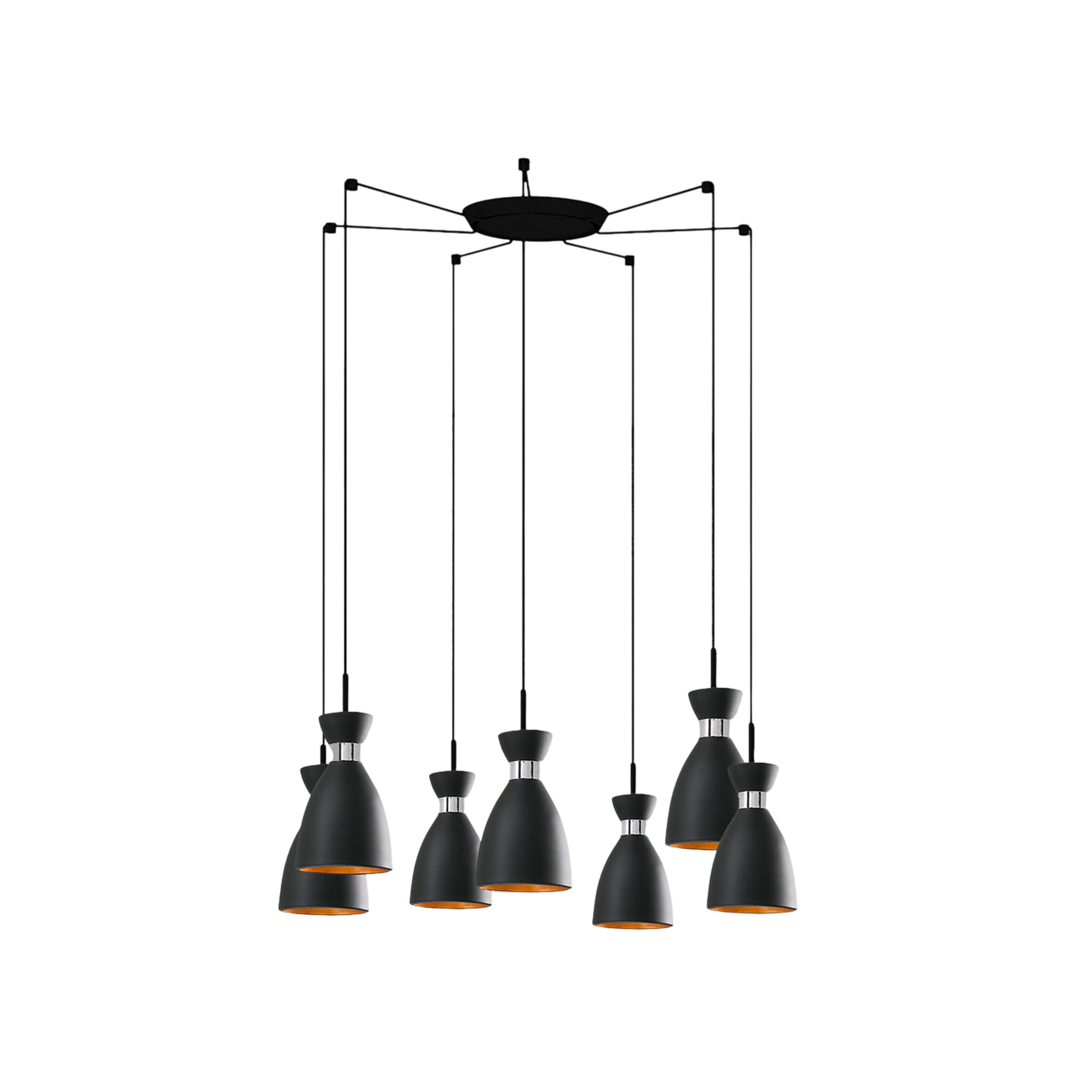 Retro black and gold pendant lamp