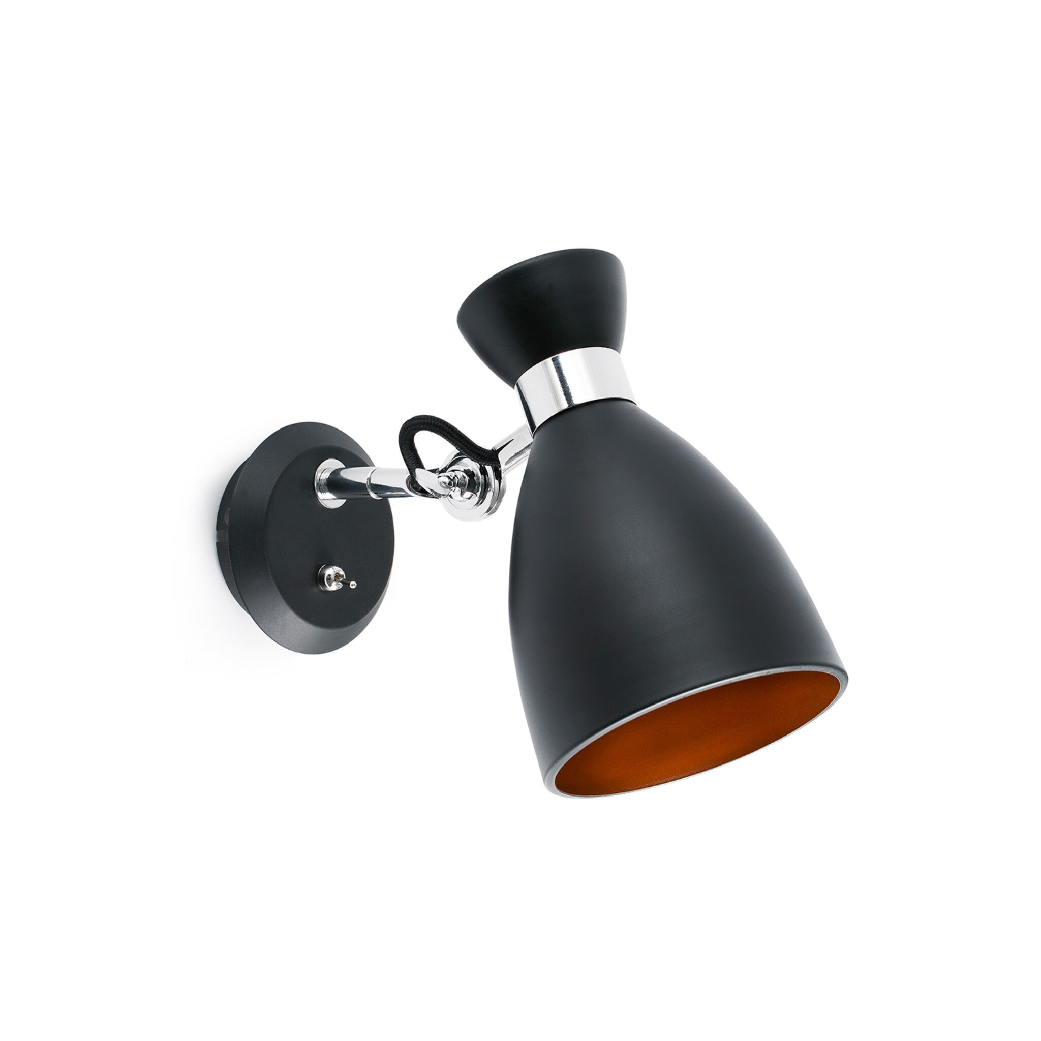 Retro black and gold wall lamp