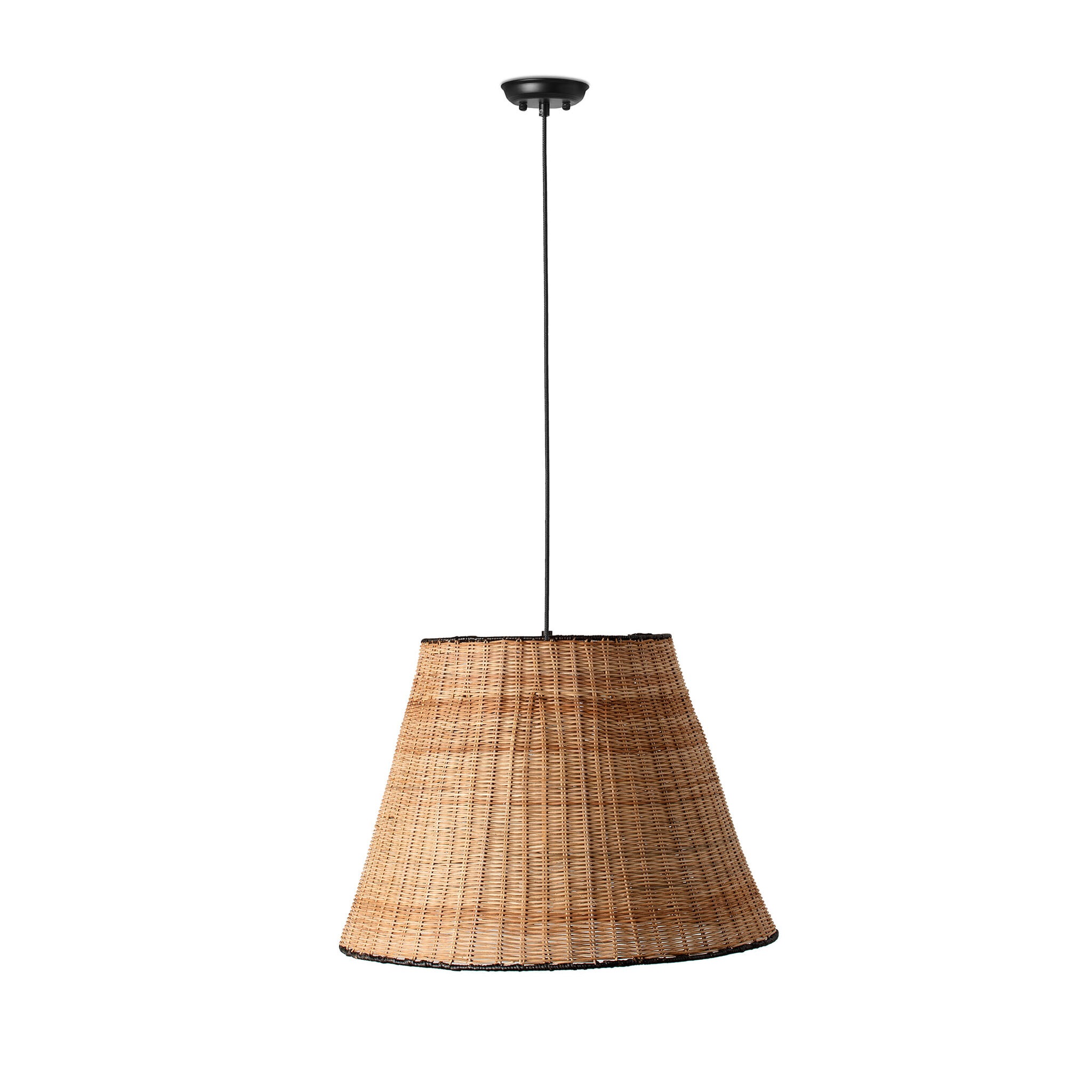 Sumba Black/rattan pendant lamp