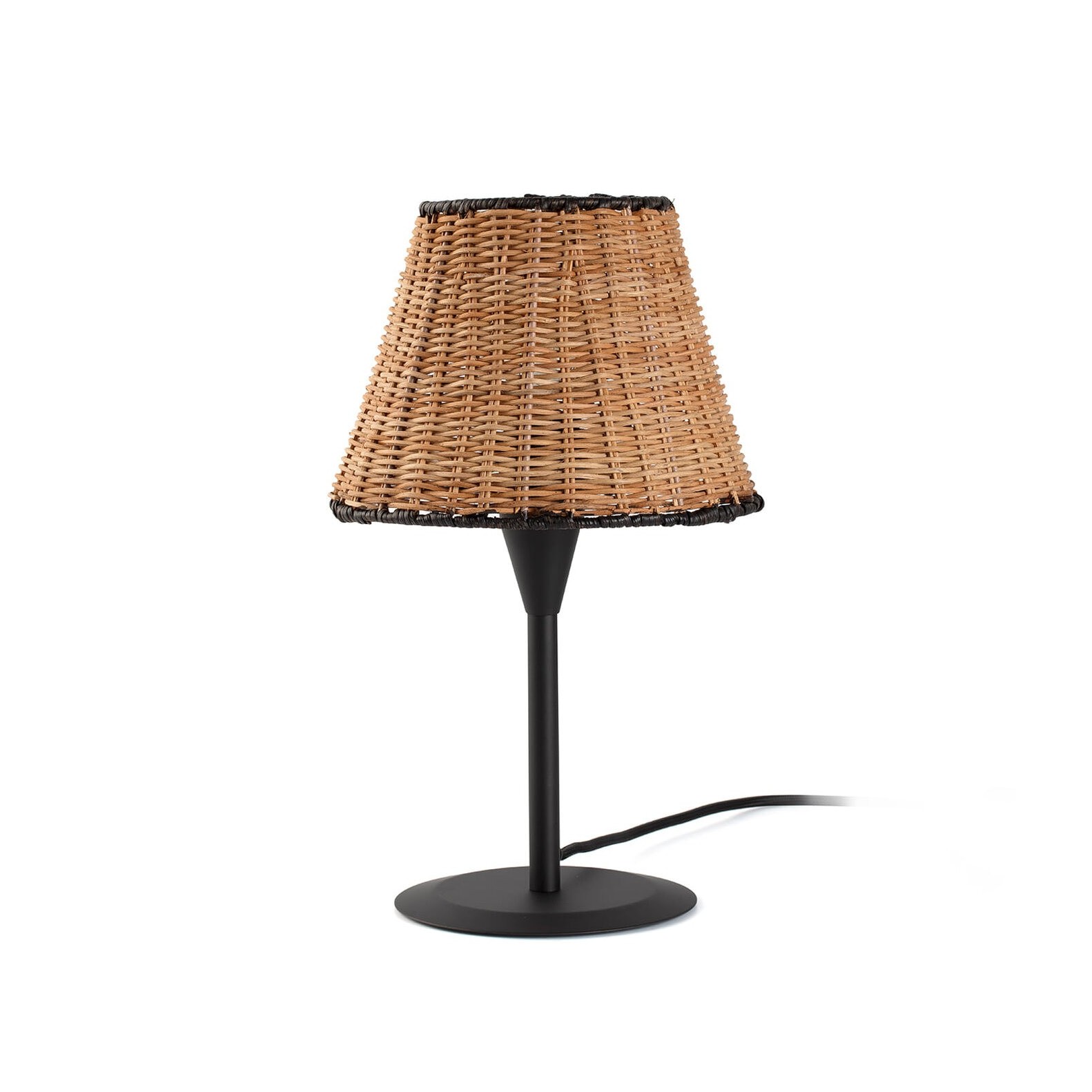 Sumba S Black/rattan mini table lamp